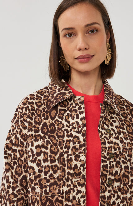 EsQualo Jacket Jeans Scarlet Leopard Print SP26.12000 Stretchshop.nl