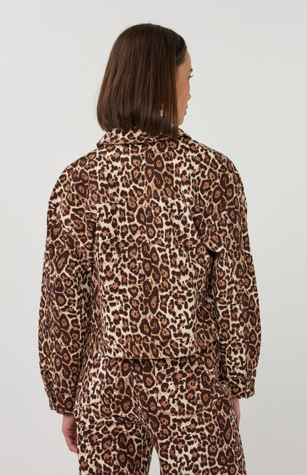 EsQualo Jacket Jeans Scarlet Leopard Print SP26.12000 Stretchshop.nl