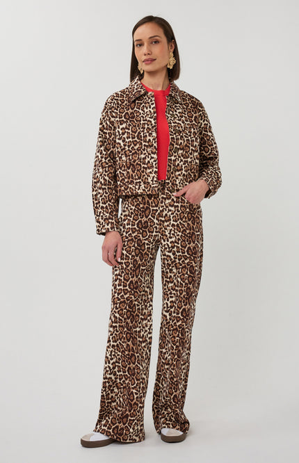 EsQualo Jacket Jeans Scarlet Leopard Print SP26.12000 Stretchshop.nl