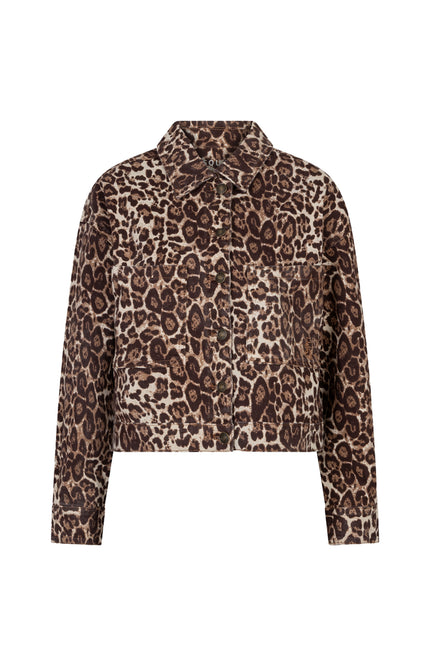 EsQualo Jacket Jeans Scarlet Leopard Print SP26.12000 Stretchshop.nl