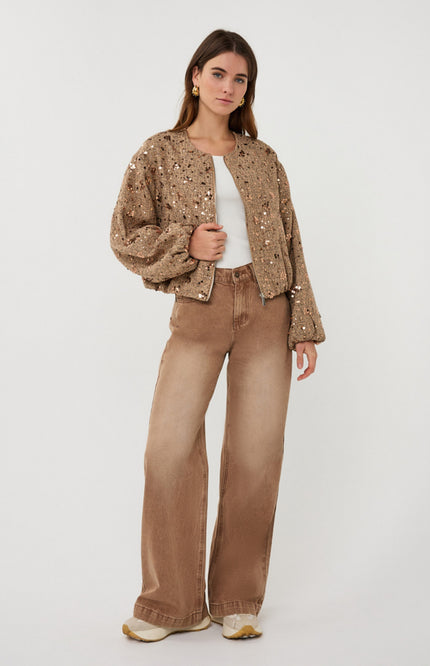 EsQualo Jacket Sequins Multi Color SP26.19000 Stretchshop.nl