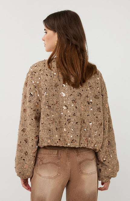 EsQualo Jacket Sequins Multi Color SP26.19000 Stretchshop.nl