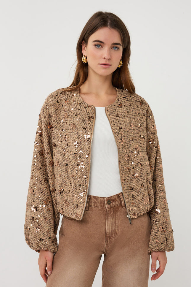 EsQualo Jacket Sequins Multi Color SP26.19000 Stretchshop.nl