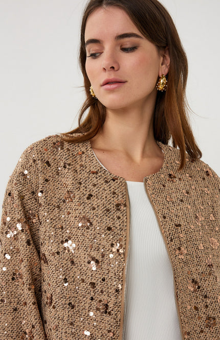 EsQualo Jacket Sequins Multi Color SP26.19000 Stretchshop.nl