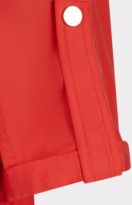 EsQualo Jacket Slub Chili Red SP26.10032 Stretchshop.nl