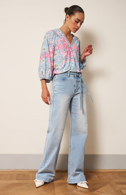 EsQualo Jeans Denim Belt Light Jeans BI SP26.12011 Stretchshop.nl