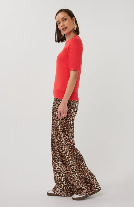 EsQualo Jeans Scarlet Leopard Print SP26.12001 Stretchshop.nl