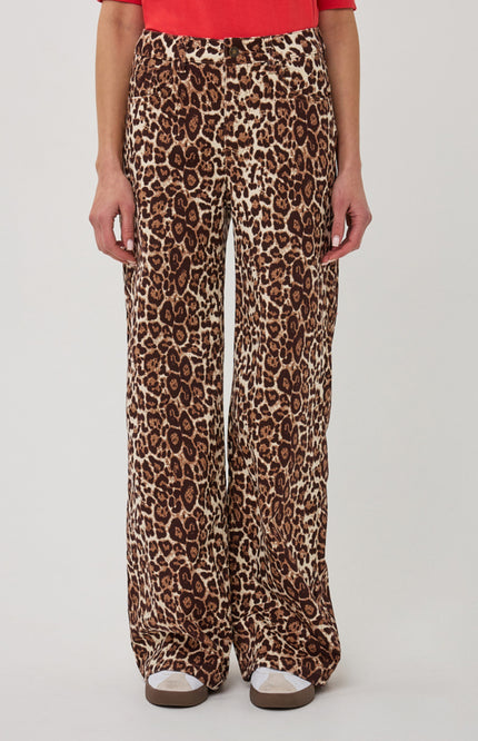 EsQualo Jeans Scarlet Leopard Print SP26.12001 Stretchshop.nl