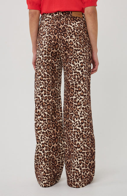 EsQualo Jeans Scarlet Leopard Print SP26.12001 Stretchshop.nl