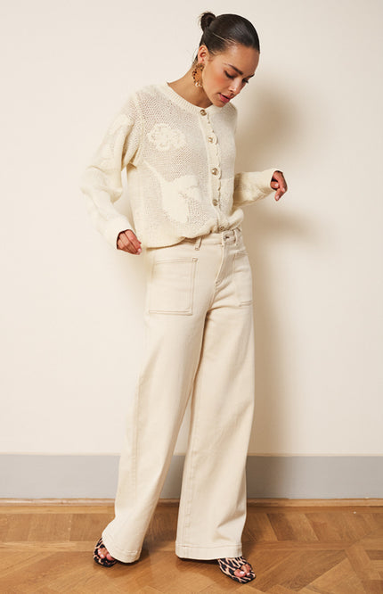 EsQualo Broek Twill Natural SP26.12020 Stretchshop.nl