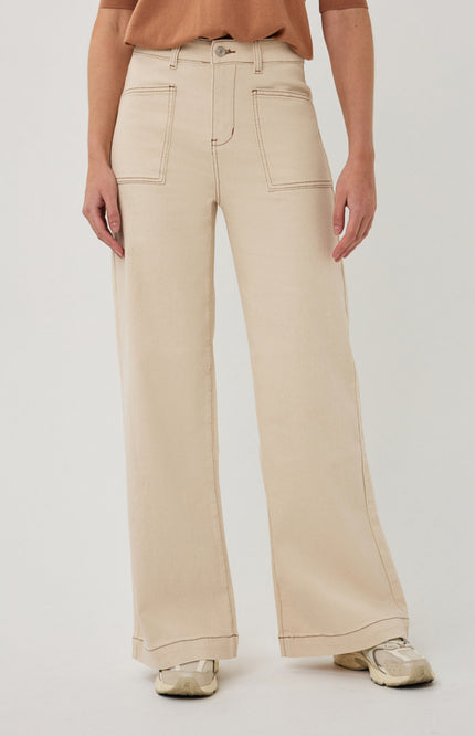EsQualo Broek Twill Natural SP26.12020 Stretchshop.nl