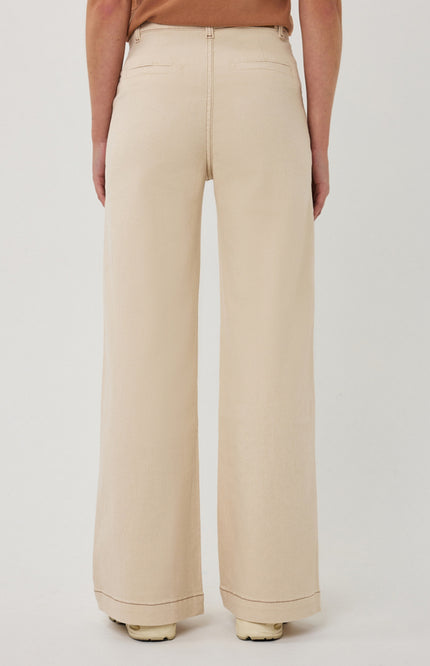 EsQualo Broek Twill Natural SP26.12020 Stretchshop.nl
