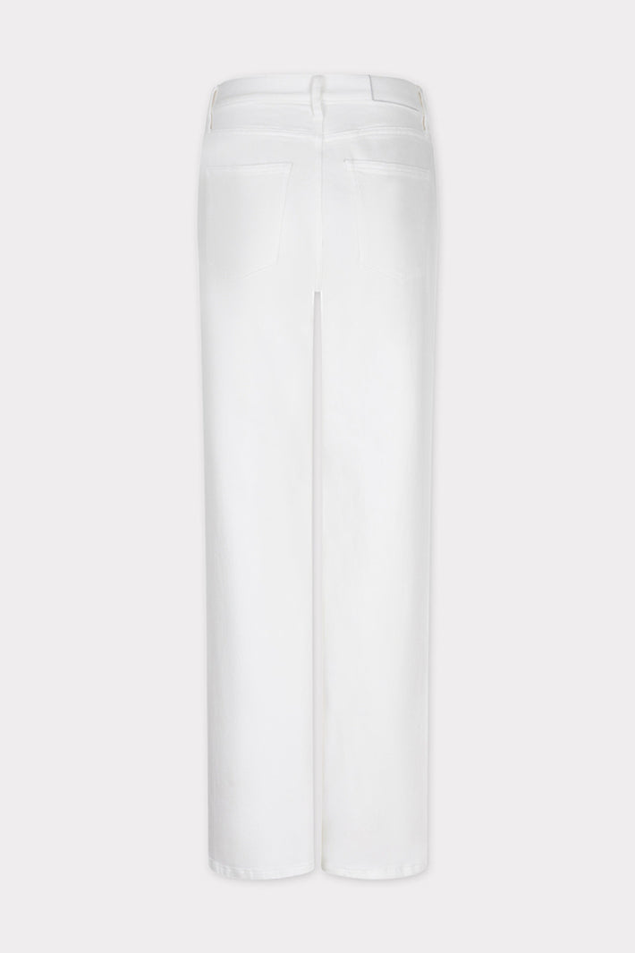 Lichtbeige wijde jeans van EsQualo met losse pasvorm, zichtbaar op de afbeelding.