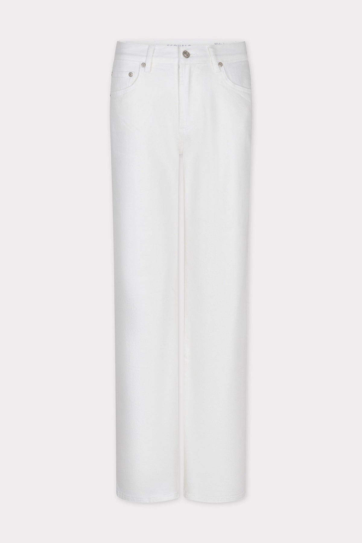 Lichtkleurige brede spijkerbroek van EsQualo met wijde pijpen en offwhite tint, zichtbaar op de afbeelding.