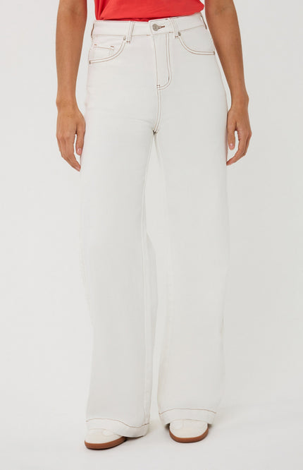 EsQualo Jeans Wide Offwhite SP26.12022 Stretchshop.nl