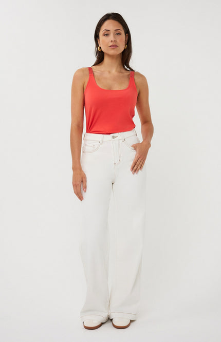 EsQualo Jeans Wide Offwhite SP26.12022 Stretchshop.nl