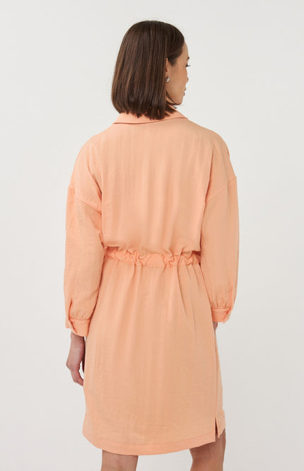 EsQualo Jurk Fine Crinkle Bellini SP26.10036 Stretchshop.nl