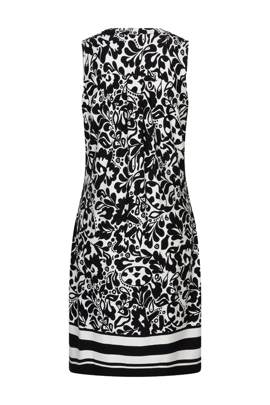 EsQualo jurk met gouden print en elegante snit, perfect voor feestelijke gelegenheden, zichtbaar in de afbeelding.