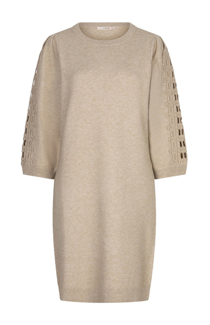 Jurk Knit Embroidery Biscuit F26.07523