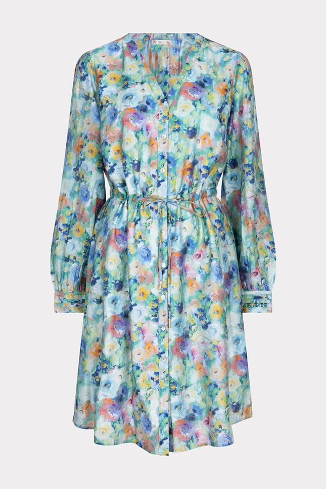 EsQualo Jurk Midi Utopia Flower Print SP25.14025 Stretchshop.nl