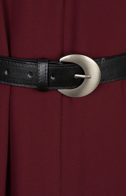 Jurk Mock Neck Chiffon Merlot F26.15503