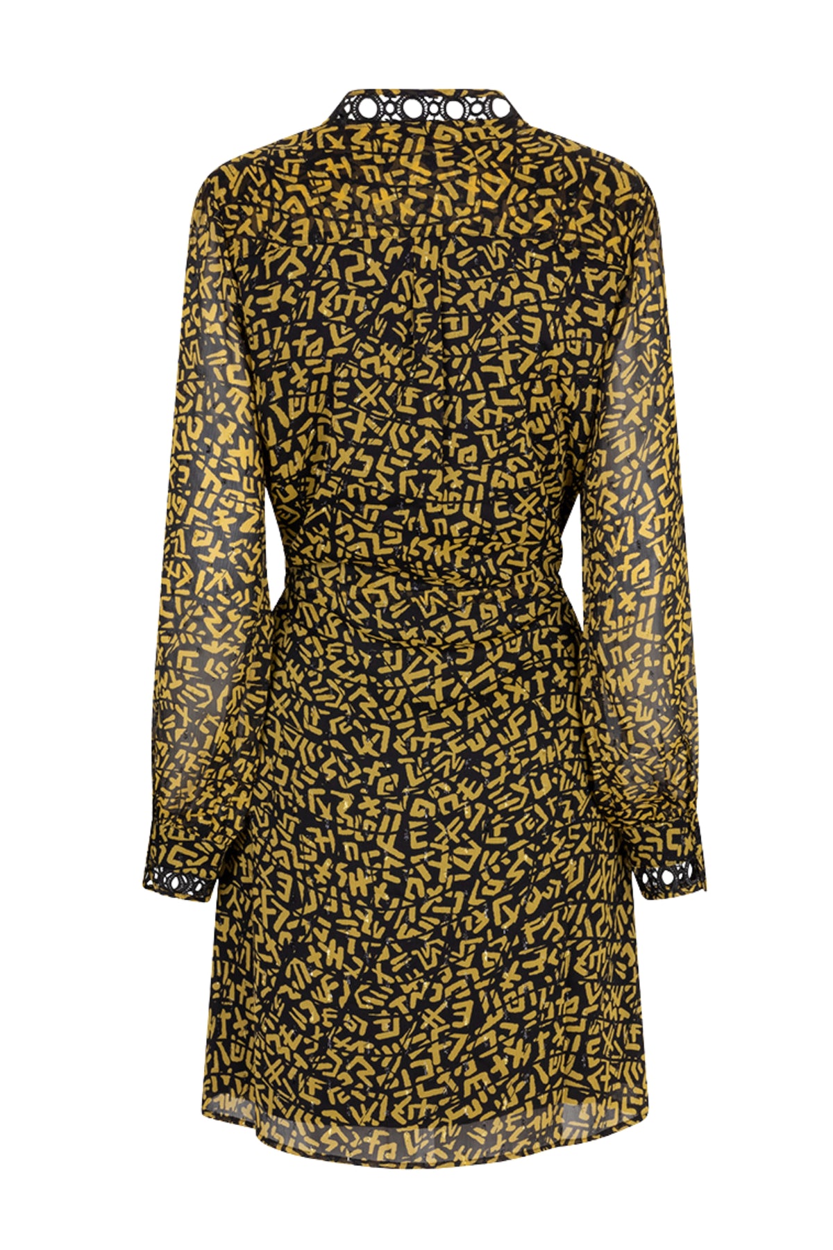 EsQualo jurk Unified print F25.15505 met kleurrijk patroon en vloeiende stof, geschikt voor casual en feestelijke gelegenheden