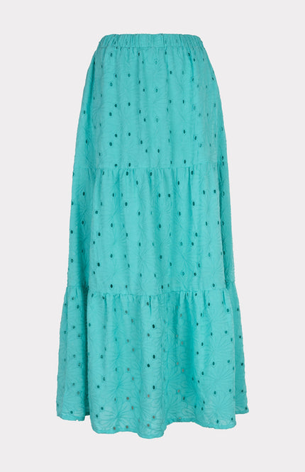 EsQualo Rok Long Embroidery Flower Lagoon HS25.09220 Stretchshop.nl