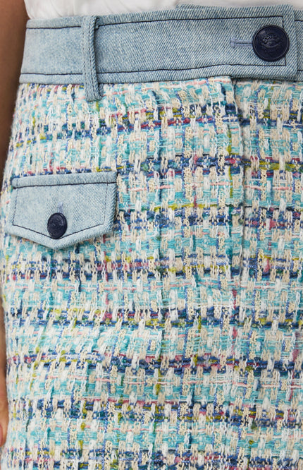 EsQualo Rok Tweed Jeans Accent Blue SP.19001 Stretchshop.nl