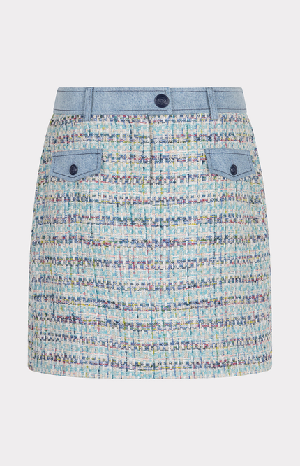 EsQualo Rok Tweed Jeans Accent Blue SP.19001 Stretchshop.nl