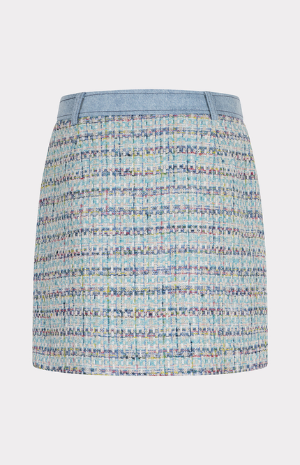 EsQualo Rok Tweed Jeans Accent Blue SP.19001 Stretchshop.nl