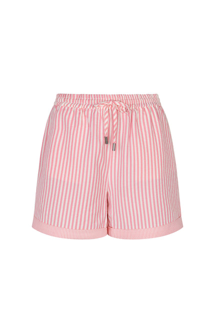 EsQualo Short Contrast Stripe Offwhite Pink HS26.15203 Stretchshop.nl