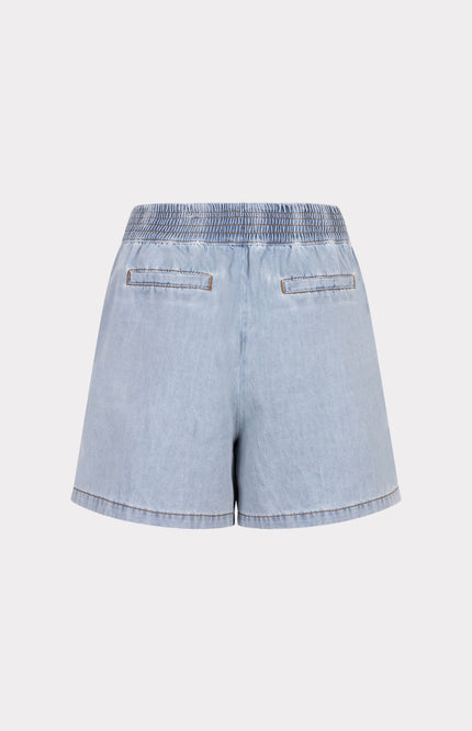 EsQualo Short Embellished Jeans Blue HS25.12203 Stretchshop.nl