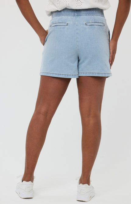 EsQualo Short Embellished Jeans Blue HS25.12203 Stretchshop.nl