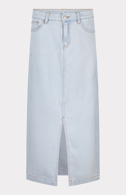 EsQualo Skirt maxi twill light blue 12210 Stretchshop.nl