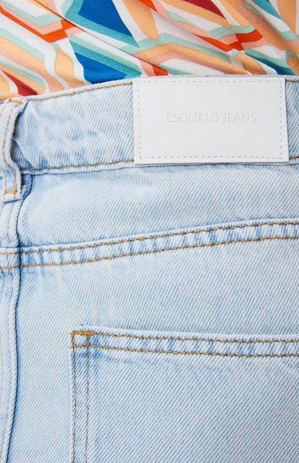 EsQualo Skirt maxi twill light blue 12210 Stretchshop.nl