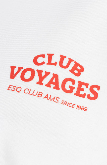 EsQualo Sweater Cities Offwhite Red SP26.05019 Stretchshop.nl