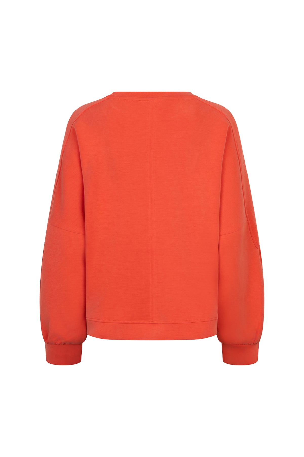 EsQualo Fancy Slve Modal sweater in chili rood, comfortabel en stijlvol met zachte stof en ronde hals.