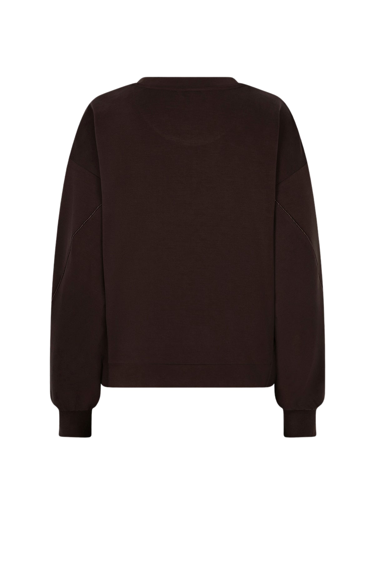 Modieus EsQualo modal sweater met knoopdetail in cacao, comfortabel en stijlvol voor dagelijks gebruik.
