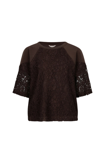 Sweater Modal Lace Cacao F26.05503