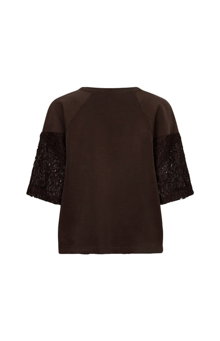 Sweater Modal Lace Cacao F26.05503