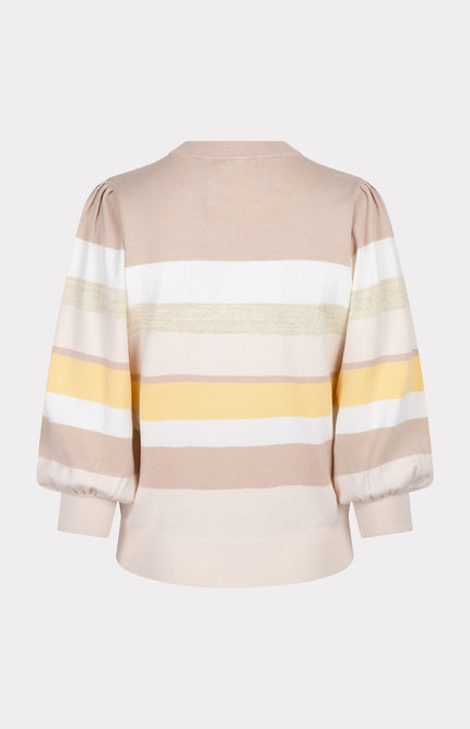 EsQualo Sweater Striped Yellow SP25.07015 Stretchshop.nl