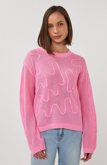 EsQualo Sweater Tapes Rose SP26.02032 Stretchshop.nl