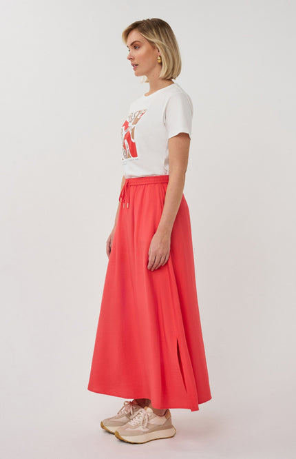 EsQualo T-shirt Paris Offwhite Red SP26.05014 Stretchshop.nl
