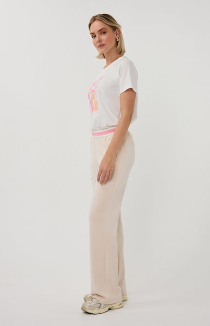 EsQualo T-shirt Paris Offwhite Rose SP26.05014 Stretchshop.nl