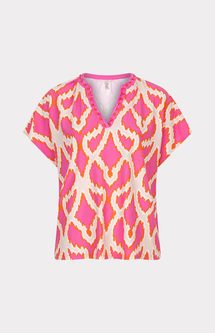 EsQualo Top Beads Disco Spark Print HS25.30200 Stretchshop.nl