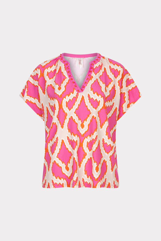 EsQualo Top Beads Disco Spark Print HS25.30200 Stretchshop.nl