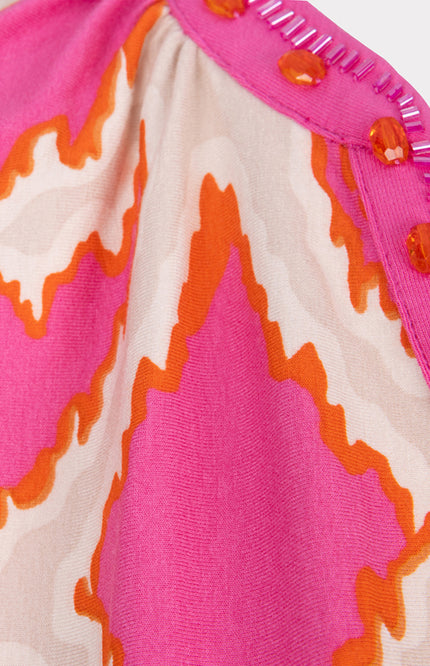 EsQualo Top Beads Disco Spark Print HS25.30200 Stretchshop.nl