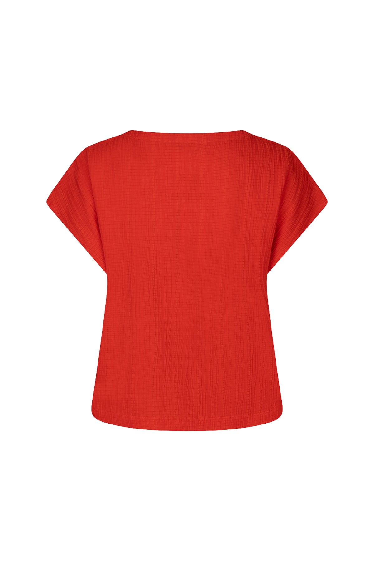 Roze crinkle top van EsQualo met losse pasvorm en lange mouwen, geschikt voor stijlvolle casual outfits.