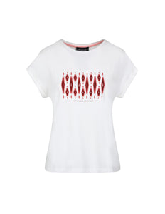 Elvira Casuals T-shirt rose offwhite 24-038 Stretchshop.nl