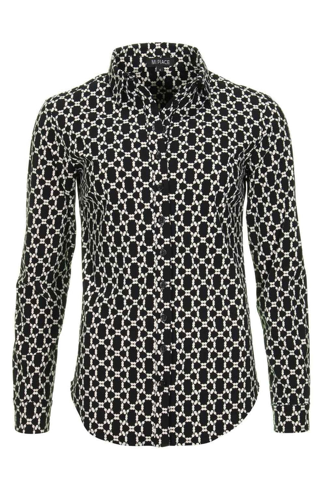 Mi Piace Travel blouse black kit dotted 60840 Stretchshop.nl
